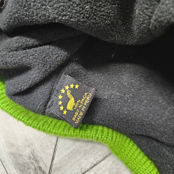 Alpaca Chullo Beanie Green Toddler Kids 100% Wool - Picture 3 of 6